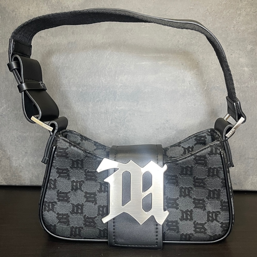 LIKE NEW MISBHV Black Jacquard Monogram Mini Shoulder Bag
